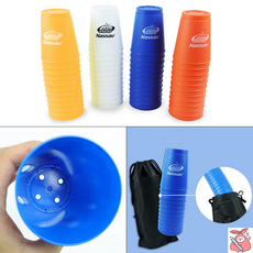 해피J보따리 국내산 스포츠스태킹 12P 4구 에어홀 전용컵 보관가방 스피드게임 컵쌓기놀이, 옐로우, 1세트, 옐로우