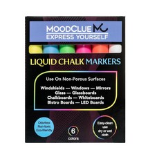 자동차 창문용 액체 분필 드로잉 마커 자동 윈드실드 거울 화이트 보드 소매 및 레스토랑 간판 지워지는 마커 세척 가능 대담함 - 네온 8pck 10mm 팁 3가지 필기 옵션, 1 Count (Pack of 6)