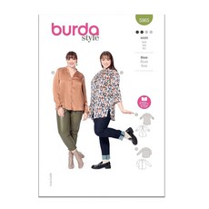 BURDA X05965BURDA Misses' 브이넥 블라우스 바느질 패턴 패킷 디자인 코드 B5965 사이즈 18-28 44-54 355364