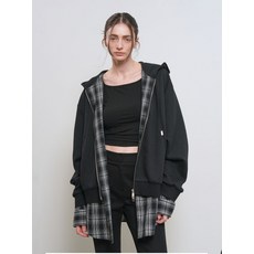 브랜드정품 제너럴아이디어 GENERALIDEA UNI 셔츠 레이어드 후드집업 BLACK GF1UJP004 359202