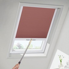 MiLin 천창용 차광 무선 셀룰러 블라인드 창문용 블라인드 지붕 경사면 방 창문에 적합 맞춤 제작 (100% 차광 흰색)