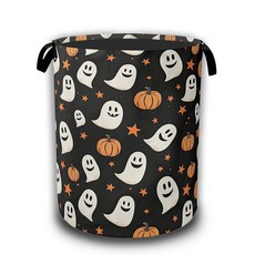 세탁바구니 패브릭 수납함 16x20.8인치, 1 Halloween Pumpkins Ghosts