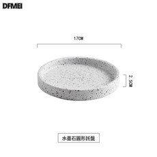 DFMEI 北歐茶盤大理石托盤家用客廳放杯子托盤水果盤壽司, 1個, 圓形:如圖