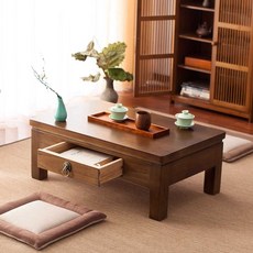 원목 다과상 티테이블 복고풍 좌식 차판 손님 고급, 1. 50x40x30CM월넛