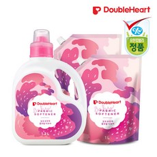 [더블하트]유아용 섬유유연제 아로마 1200ml(용기)+1000ml(리필)x2, 1개
