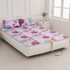 홈홈 국내 제조 순면 방림원단 온수 전기 탄소 전용 매트커버, 에밀리_바이올렛