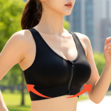 에블모어 완벽지지 편안한 앞지퍼 스포츠 브라
