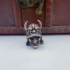 일본 독수리 코 사무라이 헬멧 나이프 비즈 짠 Paracord 매는 밧줄 펜던트 야외 EDC 우산 로프 황동 DIY 액세서리, 붉은 구리, 1개