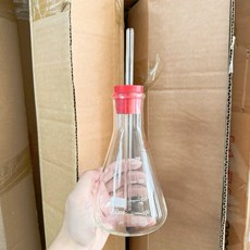 錐形瓶含紅色瓶塞 - 耐熱玻璃實驗室燒瓶 精準刻度化學實驗器材, 1個, 250ml