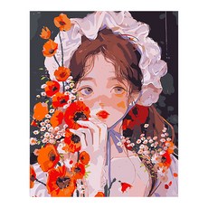 코지하루 DIY 명화그리기 유화 그림 그리기 아크릴화, 소녀C 30x40 (6124), 1개, 소녀C 30x40 (B764)