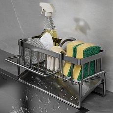 소유담 다용도 스텐 물빠짐 홀더 싱크대수세미 거치대 욕실 세면대 홀더, 1개, 실버