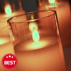 로렌하임 브라운 유리병 LED 캔들 10cm 감성 테이블 장식조명 포인트조명