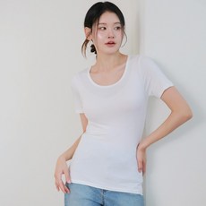 여성 슬림핏 모달 반팔 이너 티셔츠 히트앤웜 내의 상의