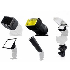 Godox SA-K6 機頂閃燈配件套裝 含蜂巢罩、柔光箱、反光板、束光罩、濾色片、傘托架, 1個