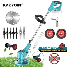 무선 충전식 예초기 전동 제초기 무선 잔디 깎는 기계 헤지 트리머 1800W 전기 18V 마끼다 배터리용 조정, [01] without Battery Set, 1개