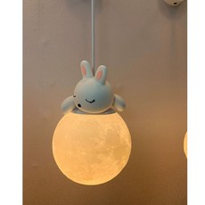 무드등 인테리어 보름달 천체 감성 수면등 LED 방등 거실 침실 천장 조명 줄 실내 전등 램프, 3D 벽등 15cm 작은 토끼 3색