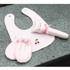 퀼트패키지 소품 아기용품 베이비 3종세트 핑크, 1개