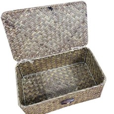 라탄바구니 라탄 사각덮개 소품바구니 다크톤2호 소형 수납박스