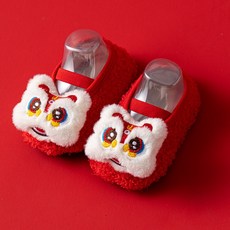 DFMEI 初新生嬰幼兒寶寶步前鞋秋冬季加絨加厚保暖新年防滑學步地板鞋子