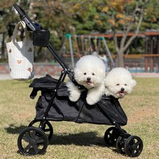 온유펫 강아지 유모차 애견 접이식 저상형 개모차 일체형 유모차레인커버, 네이비