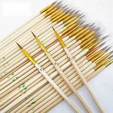 연습용 세필붓 100개대량 서예 붓글씨도구 라인붓 브러시 동양화 필통 용품세트, 늑대 중 100마리