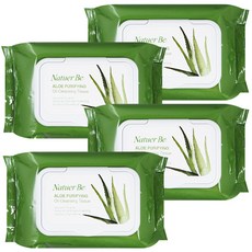 엔프라니 네추어비 알로에 퓨리파잉 오일 클렌징티슈(60매) 4개, 60매입