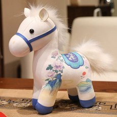 복[WL]2026년 불은 말 인형 장식품, 불은 말-화이트, 20cm, 1개
