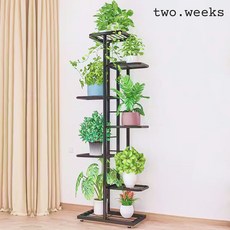 투윅스 철제 화분 선반 식물 진열대, 블랙