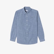 라코스테 남성용 샴브레이 스트라이프 면 셔츠 CH357E-56G