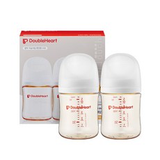 더블하트 모유실감 베이직 제뉴인화이트 160ml 트윈팩(젖꼭지미포함), 1박스, 제뉴인 화이트 1박스, 제뉴인 화이트