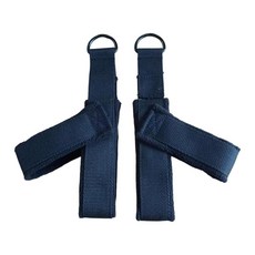 필라테스 리포머용 이중 루프 스트랩 2개 세트 (패딩 처리된 코어 트레이닝/체조용), 검은색, 폴리에스터