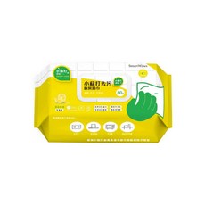 SmartWipes 小蘇打去污 廚房濕巾 清新檸檬香 80抽, 1個, 1個裝