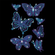 1개 유리 핫픽스 라인스톤 다리미 부착형 아플리케 의상 액세서리 (옷 가방 바지용 나비 모양 297x210mm), 혼합색