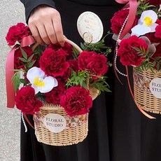 花束母親節禮物康乃馨花籃仿真花成品實用禮品創意生日禮物送媽媽kun, 1個, 南楓束-13支
