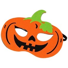邪惡可愛布料南瓜萬聖節面具, 橘黑綠, 1個