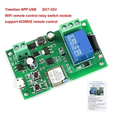 Ewelink 와이파이 RF 스위치 모듈 자동 잠금 무선 앱 원격 제어 알렉사 구글 스마트 홈 DC 5V 7-32V 1 채널, 02 7-32V with RF