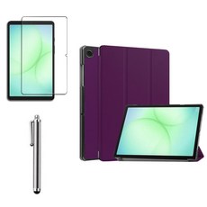 케이스나라 갤럭시탭 A11 플러스 / A11 호환 케이스 북커버 슬림 하드 A11+, 딥퍼플, 1개
