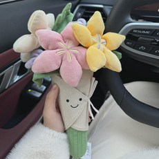 情人節限定玫瑰手捧花毛絨玩具玫瑰花束求婚玩偶禮物je ct, 18cm, 粉色花束(三標齊全)