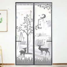 방문 모기장 90x200cm 그레이 방문방충망 자석모기장 붙이는방충망, 상세페이지 참조
