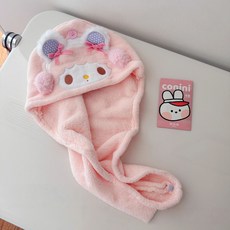 마이멜로디 양 드라이 헤어 캡 귀여운 소녀감성 타올 모자 목욕 후 필수템, 1개, 양 롱버전Sheep Long