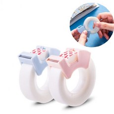 손가락 착용 휴대 테이프 커터기 분리형 투명 문구 도구 세트, 1개, 상세페이지 참조