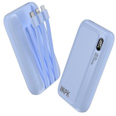 PD 22.5W QC3.0 일체형 고속충전 보조배터리 M1 10000mAh 잔량표시, 블루