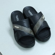 TOPUS 男款雙層軟墊拖鞋, 260, 黑色