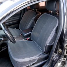 쿨썸 프리미엄 소쿠리시트1+1 논슬립 고정형 여름통풍시트 1P, 소쿠리그레이(앞)1개+그레이(앞)1개, 1개