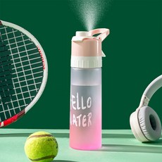 SMABAT 스프레이 휴대용 물병 대용량텀블러 스프레이보틀 운동 스포츠물병 핸들형 보틀 650ML, 1개, 핑크