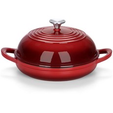 사워도우 빵 굽기에 적합한 더치 오븐 에나멜 주물 냄비 - 5.7L, 1개, 빨간색, 25cm