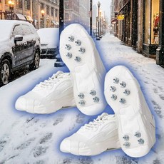 도시형 신발 아이젠 얼음 미끄럼방지 경량 아이젠 2켤레 세트, 화이트(10핀)_2켤레