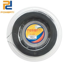 2 릴/로트 - Powerti Fusion 1.25mm 폴리 테니스 라켓 스트링 릴 라운드 200m 릴 테니스 스트링, 회색, 회색, 1개