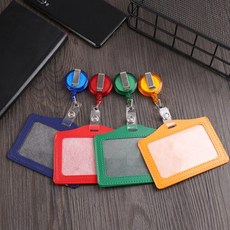 사원증 릴홀더 출입증 클립형 학생증 교통카드 명찰, 검정색CM003935