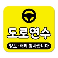 라쿤마켓 차량용 스티커 총27종 초보운전 아이가 타고 있어요 임산부가 타고있어요 강아지가 타고있어요 어르신운전중 혈액형 장애인 도로주행 연수용, 1개, 05_도로연수